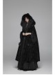 Black Gothic Fur Hood Front Fuzzy Ball Bandage Cloak