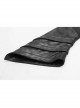 Armor-Shape Flare Sleeve Back Hem Slit Black Punk Branching Pattern Crack Knitted PU Long Coat