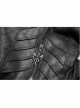 Armor-Shape Flare Sleeve Back Hem Slit Black Punk Branching Pattern Crack Knitted PU Long Coat