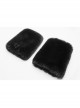 V-Neck Collar Retro Button Imitation Wool Cuffs Black Gothic Dark-Striped Jacquard Long Coat