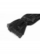 Black Dark Striped Velvet Metal Retro Button Lace Cuff Back Waist Lace-Up Gothic Blouse