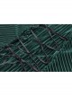 Green Dark Striped Velvet Metal Retro Button Lace Cuff Back Waist Lace-Up Gothic Blouse