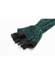 Green Dark Striped Velvet Metal Retro Button Lace Cuff Back Waist Lace-Up Gothic Blouse