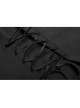 High Collar Front Chest Irregular Lace Little Lace Shawl Sleeve Back Waist Lace-Up Black Gothic Blouse