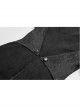 Stand-Up Collar Front Chest Metal Zipper Slit Cloak-Style Sleeve Back Waist Lace-Up Black Gothic Woolen Splice Jacquard Long Coat
