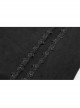 Stand-Up Collar Front Chest Metal Zipper Slit Cloak-Style Sleeve Back Waist Lace-Up Black Gothic Woolen Splice Jacquard Long Coat