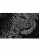 High Collar Front Chest Embroidery Button Long Sleeve Back Waist Lace-Up Black Gothic Weft Velvet Coat