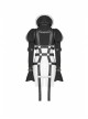Hasp High Collar Metal Eyelets Leather Strap Bubble Sleeve Flare Cuff Black Punk Mesh Coat