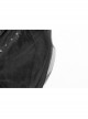 Hasp High Collar Metal Eyelets Leather Strap Bubble Sleeve Flare Cuff Black Punk Mesh Coat