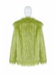 Loose-Fitting Imitation Fur Green Punk Long Sleeve Coat