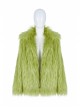 Loose-Fitting Imitation Fur Green Punk Long Sleeve Coat