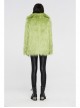 Loose-Fitting Imitation Fur Green Punk Long Sleeve Coat