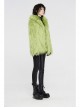 Loose-Fitting Imitation Fur Green Punk Long Sleeve Coat