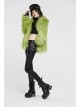 Loose-Fitting Imitation Fur Green Punk Long Sleeve Coat