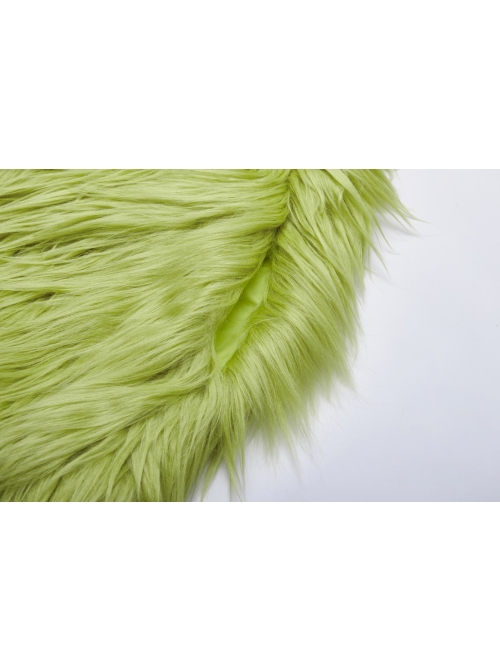 Loose-Fitting Imitation Fur Green Punk Long Sleeve Coat