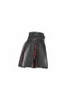 Steam Punk Female High Waist Red Lattice PU Leather Stitching Skirt
