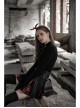 Steam Punk Female High Waist Red Lattice PU Leather Stitching Skirt