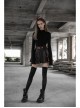 Steam Punk Female High Waist Red Lattice PU Leather Stitching Skirt