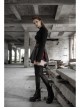 Steam Punk Female High Waist Red Lattice PU Leather Stitching Skirt