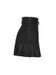 Steam Punk Female Black Metal Buckle Stitching Pleated Skirt