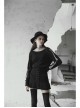 Steam Punk Female Black Metal Buckle Stitching Pleated Skirt