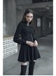 Gothic Female Dark Metal Buckle High Collar Binding Dress