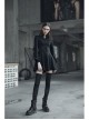 Gothic Female Dark Metal Buckle High Collar Binding Dress