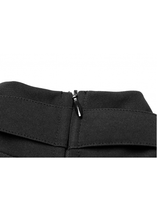 Gothic Female Dark Metal Buckle High Collar Binding Dress