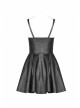 Steam Punk Female Black PU Leather Strap High Waist Dress