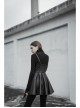 Steam Punk Female Black PU Leather Strap High Waist Dress