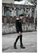 Steam Punk Female Casual Printed Hoodie High Waist Dress