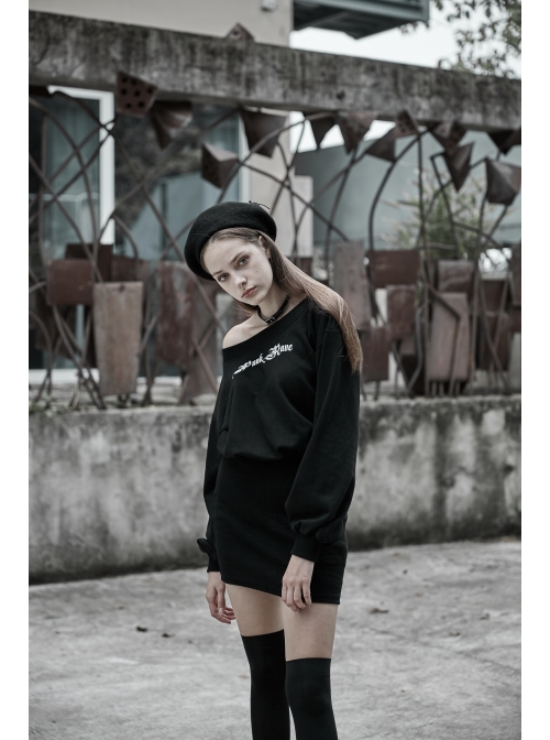 Steam Punk Female Casual Printed Hoodie High Waist Dress