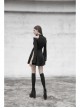 Gothic Female Dark Lunar Hollow V-neck High Waist Dress