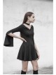 Gothic Female Dark Lunar Hollow V-neck High Waist Dress