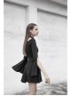 Gothic Female Dark Lunar Hollow V-neck High Waist Dress