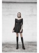 Gothic Female Dark Lunar Hollow V-neck High Waist Dress