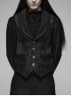 Black Jacquard Front Metal Retro Button Back Waist Metal Hasp Gothic Vest