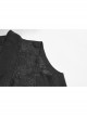 Black Jacquard Front Metal Retro Button Back Waist Metal Hasp Gothic Vest