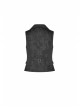 Black Jacquard Front Metal Retro Button Back Waist Metal Hasp Gothic Vest