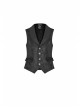 Black Jacquard Front Metal Retro Button Back Waist Metal Hasp Gothic Vest