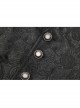 Black Jacquard Front Metal Retro Button Back Waist Metal Hasp Gothic Vest
