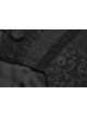 Stand-Up Collar Front Chest Paste Lace Retro Button Back Waist Lace-Up Dovetail Hem Black Gothic Jacquard Coat