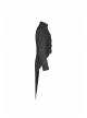 Stand-Up Collar Front Chest Paste Lace Retro Button Back Waist Lace-Up Dovetail Hem Black Gothic Jacquard Coat