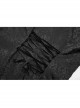 Stand-Up Collar Front Chest Paste Lace Retro Button Back Waist Lace-Up Dovetail Hem Black Gothic Jacquard Coat