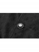Stand-Up Collar Front Metal Retro Button Lace Cuff Black Gothic Floral Jacquard Long Coat