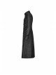Stand-Up Collar Front Metal Retro Button Lace Cuff Black Gothic Floral Jacquard Long Coat