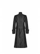 Stand-Up Collar Front Metal Retro Button Lace Cuff Black Gothic Floral Jacquard Long Coat