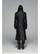 Stand-Up Collar Front Metal Retro Button Lace Cuff Black Gothic Floral Jacquard Long Coat