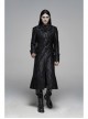 Stand-Up Collar Front Metal Retro Button Lace Cuff Black Gothic Floral Jacquard Long Coat