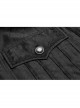Stand-Up Collar Front Metal Retro Button Lace Cuff Black Gothic Floral Jacquard Long Coat